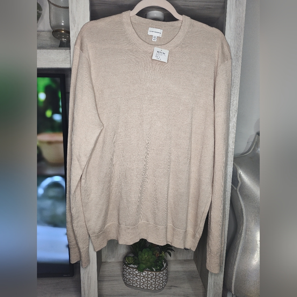 Club Monaco Light Beige Men Crewneck Sweater SZ M